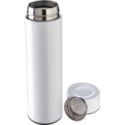 Thermos with strainer for laser engraving